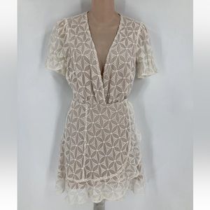 Reformation Ivory, Wrap, Dress,  Sz Small